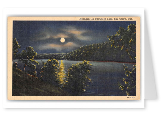 Eau Claire Wisconsin Half Moon Lake at Night Moonlight