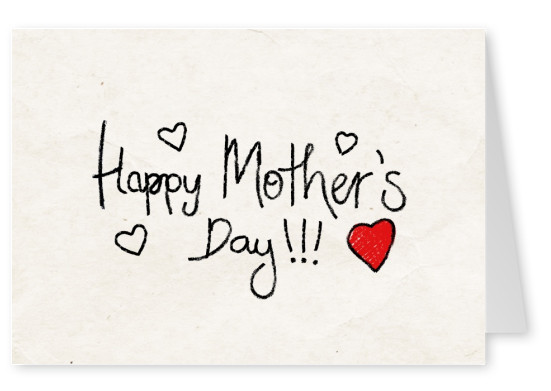 Muttertag handgeschrieben mit Herz und violetten Hintergrund–mypostcard