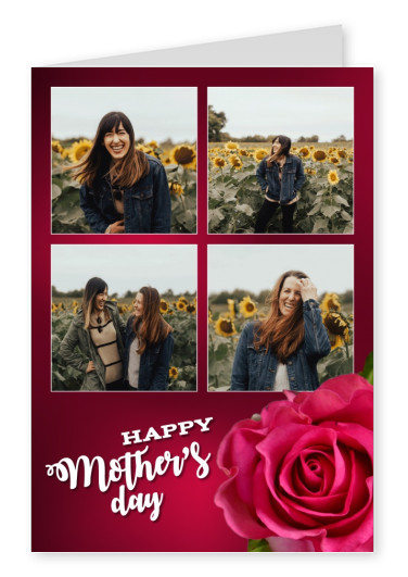 Zum Muttertag rote Rose–mypostcard