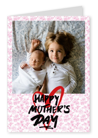 Happy mother's day  mit roten kleinen Blumen als Hintergrundmuster mit filzstift Schrift