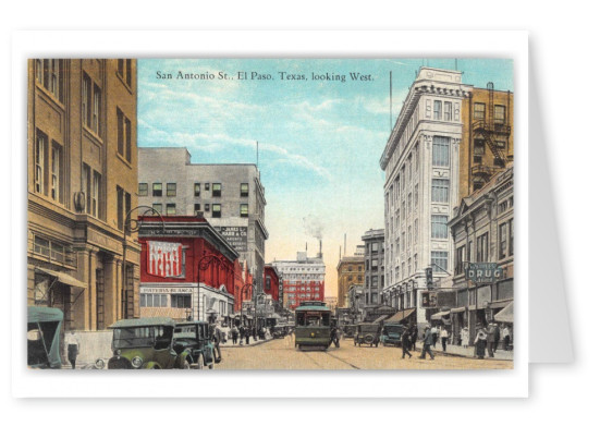 El Paso Texas San Antonio Street Looking West