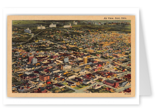 Enid Oklahoma Aerial View Downtown