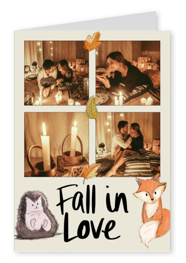 Postkarte Fall in love