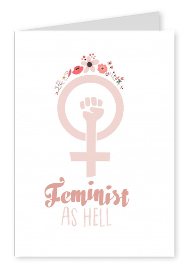 Feminismuskarte mit weißem Hintergrund