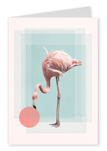 Kubistika Flamingo mit Ball