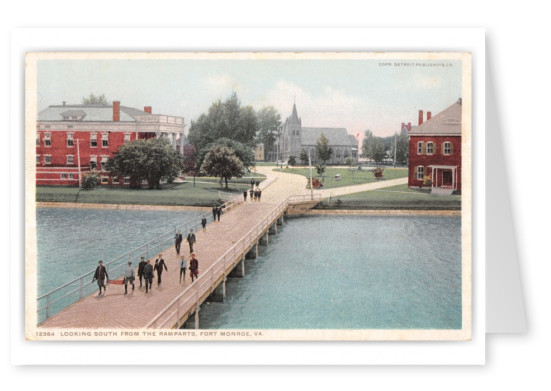 Fort Monroe, Virginia, looking south from Ramparts