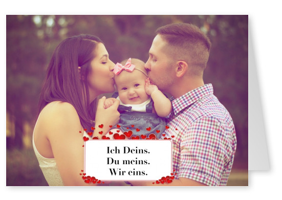 rote Herzen weißes Schild