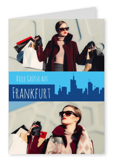 Meridian Design Postkarte Viele Grüsse aus Frankfurt