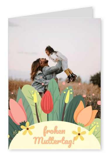 bunte Karte mit Blumen Zum Muttertag nur das Beste