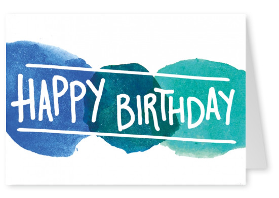 buntes happy birthday design als postkarte