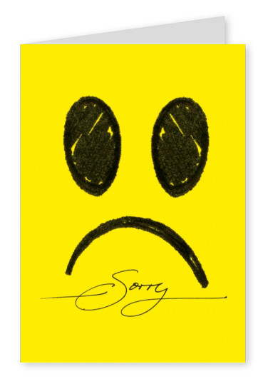 Süßer Smiley Entschuldigungskarte gelb