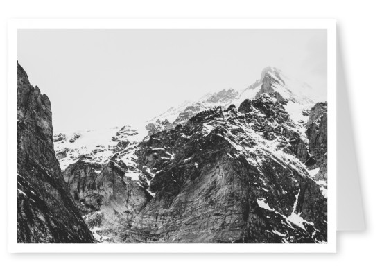 schwarz weiß Foto eines Gletschers