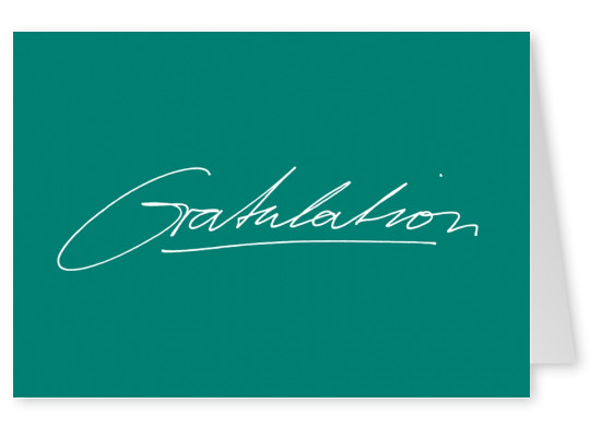 Grüne Gratulationskarte Glueckwunsche handschrift
