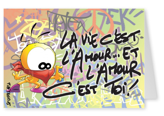 Le Piaf Spruch Graffiti tag La vie c'est l'amour