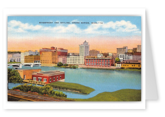 Grand Rapids Michigan Riverfront and Skyline Scenic View