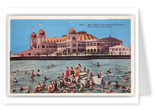 Great Salt Lake, Utah, New Saltair Pavilion and Bathers