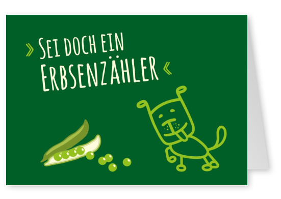GrÃ¼ne Grusskarte von greenpetfood mit Hund Illustration