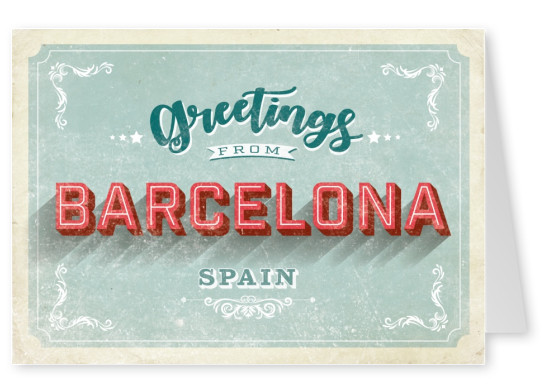 Postkarte Vintage Barcelona