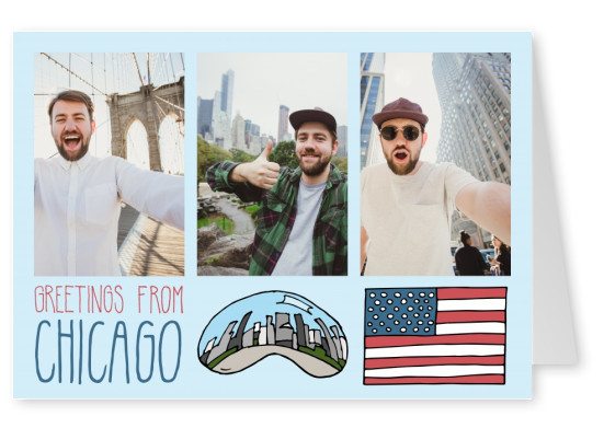 Template mit Illustrationen von Chicago