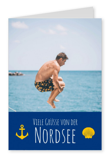 Meridian Design Postkarte Grüsse von der Nordsee