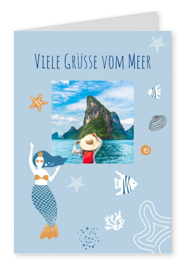Meridian Design Postkarte Viele Grüsse vom Meer