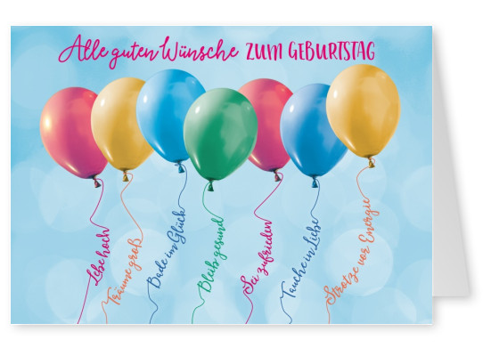 foto von luftballons mit bunter handschrift