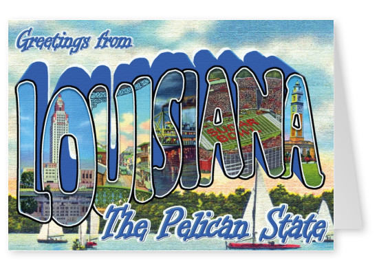  Vintage Grußkarte Louisiana