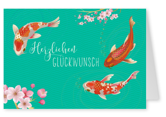 Illustration Fische und Blumen