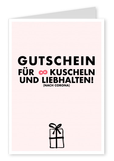 Postkarte Spruch Gutschein Kuscheln