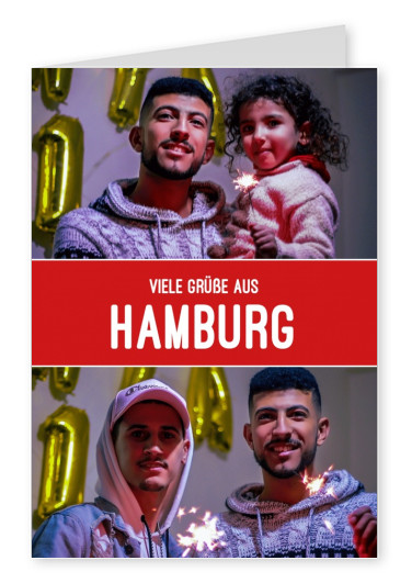 Hamburg Grüße in Hamburger Farben 
