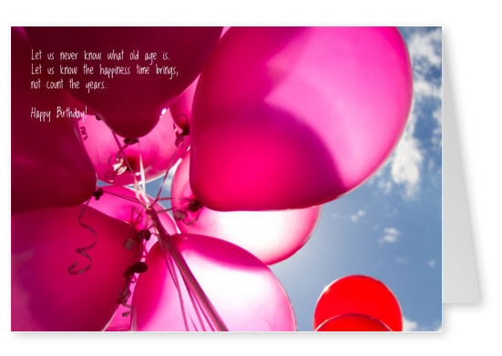 karte mit Schrift und Luftballons