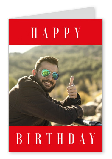 Geburtstagskarte mit roten Hintergrund
