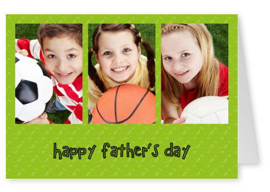 Happy Fathers'day mit gr├╝nem Hintergrund und kleinen Papierfliegern im Hintergrund