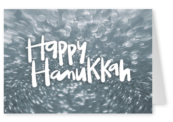 Happy Hannukah, silber Hintergrund