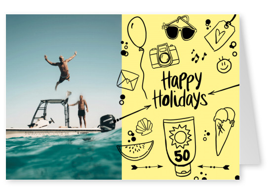 Postkarte Spruch Happy holidays