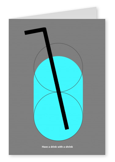Kubistika Glas mit blauer FlÃ¼ssigkeit