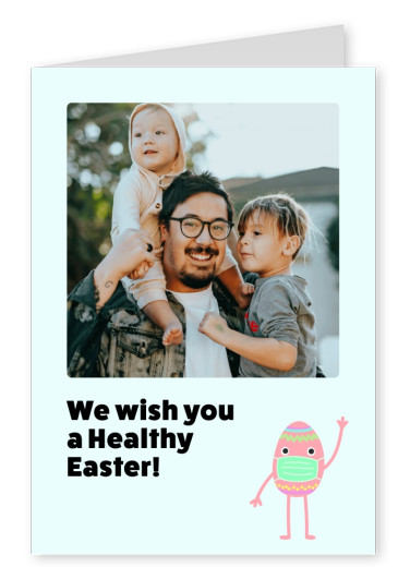 We wish you a happy easter! Ei mit einer OP-Maske