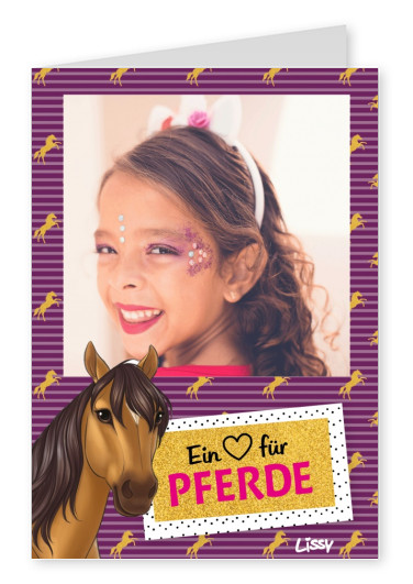 Postkarte Lissy Ein Herz für Pferde