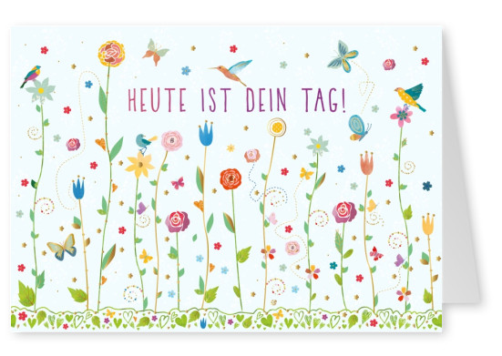 Postkarte Gutsch Verlag Heute ist dein Tag! Blumen