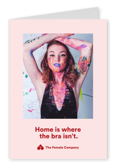 THE FEMALE COMPANY Postkarte Home is where the bra isn't