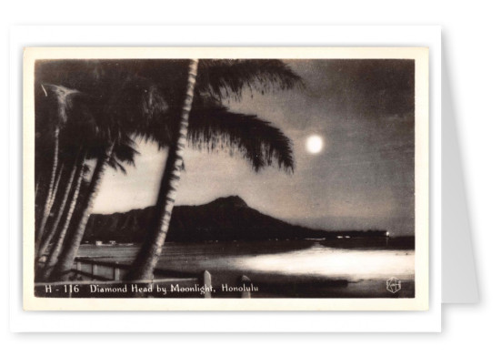 Honolulu Hawaii Diamond Head by Moonlight