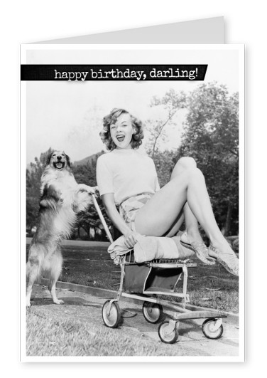 Hund und Frau vintage Geburtstagswünsche