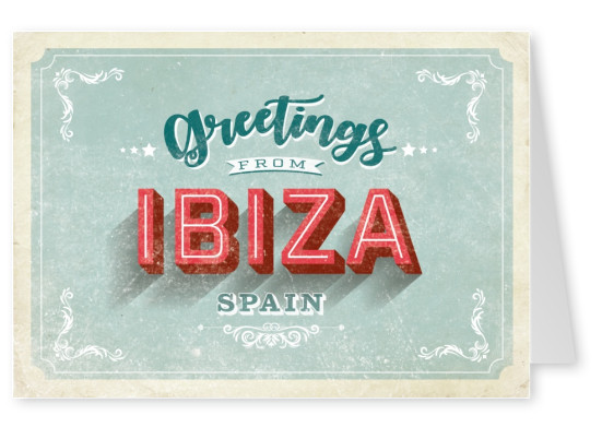 Vintage Postkarte Ibiza