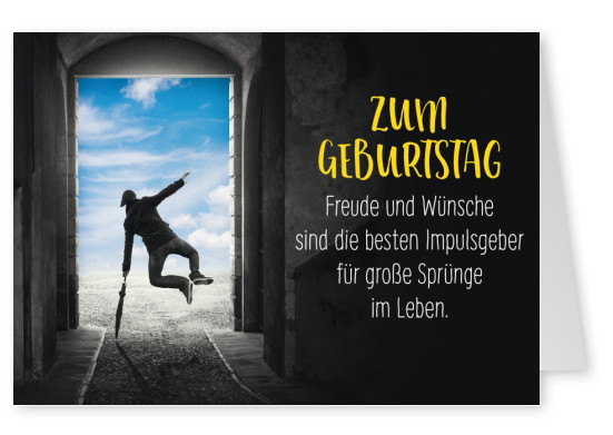 Postkarte Gutsch Verlag Freude und Wünsche sind die besten Impulsgeber für große Sprünge im Leben