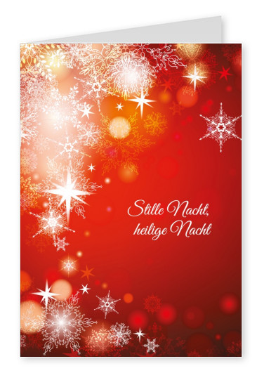 rote weihnachtskarte mit glitzer und spruch