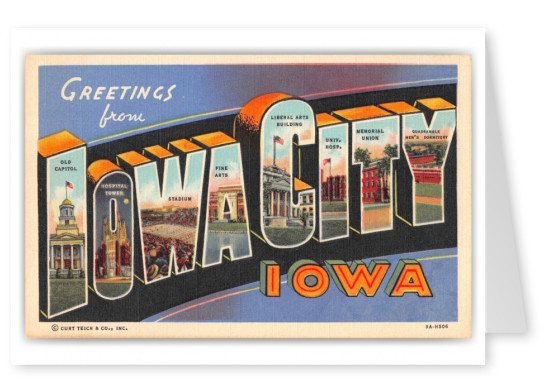 Iowa City Iowa Large Letter Greetings