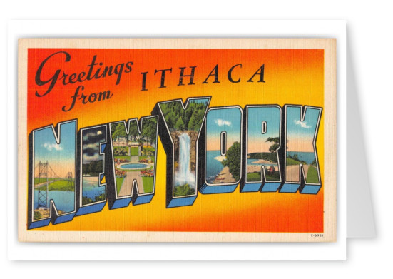Ithaca New York Greetings Large Letter