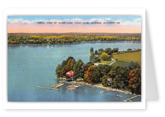 Jackson, Michigan, aerial view of Clark Lake Yacht Club