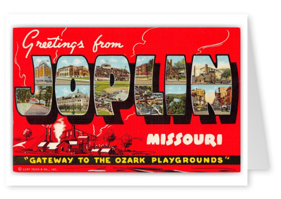 Joplin Missouri Greetings Large Letter Ozark Playgrounds