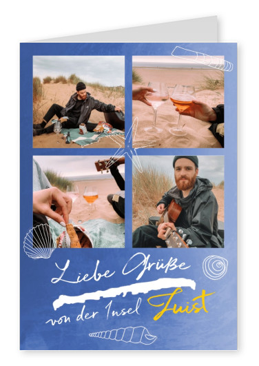 Postkarte Liebe Grüße von der Insel Juist
